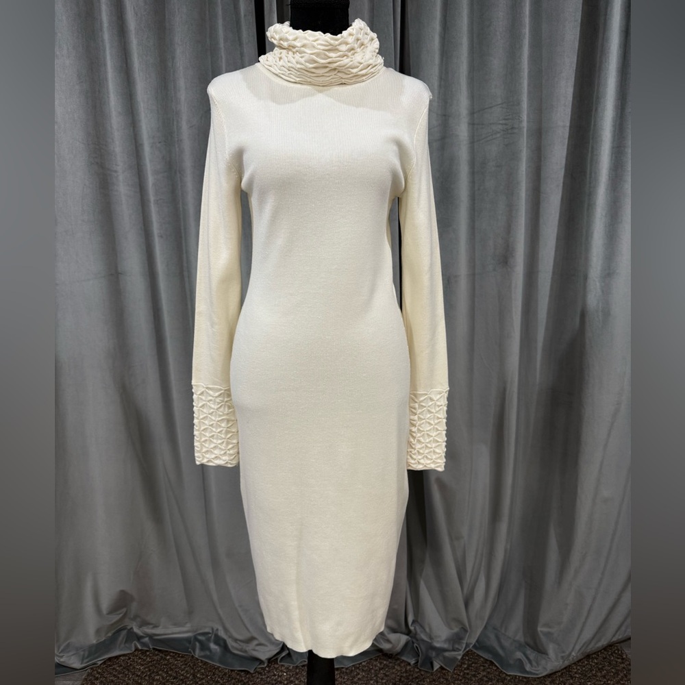 Moda International Cream Long Sleeve Dress